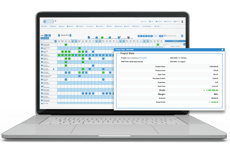 Keep track of multiple jobs with our Project Management Software